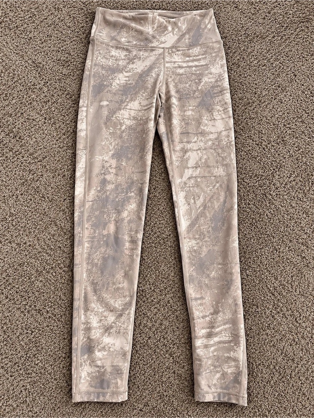 Mono B Pink & Gray Abstract High-Waisted Leggings Size M